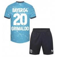 Bayer Leverkusen Alejandro Grimaldo #20 3rd trikot Kinder 2023-24 Kurzarm (+ Kurze Hosen)